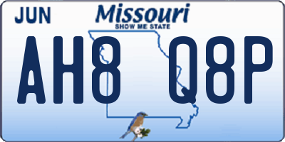 MO license plate AH8Q8P