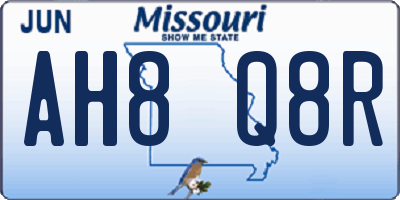 MO license plate AH8Q8R