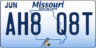 MO license plate AH8Q8T