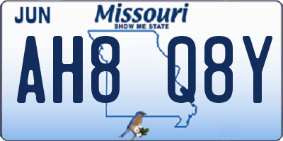 MO license plate AH8Q8Y