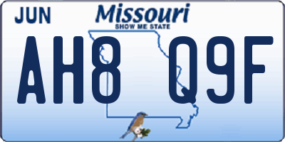 MO license plate AH8Q9F