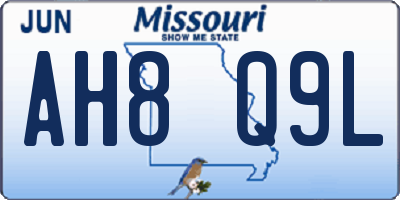 MO license plate AH8Q9L
