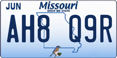 MO license plate AH8Q9R
