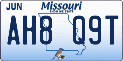 MO license plate AH8Q9T