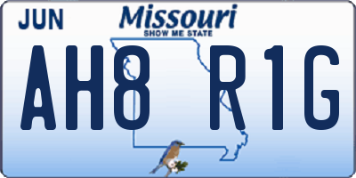 MO license plate AH8R1G