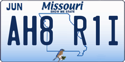 MO license plate AH8R1I