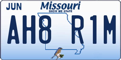 MO license plate AH8R1M