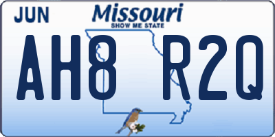 MO license plate AH8R2Q