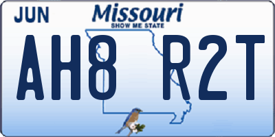 MO license plate AH8R2T