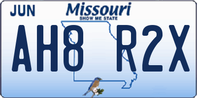 MO license plate AH8R2X