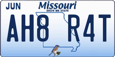MO license plate AH8R4T