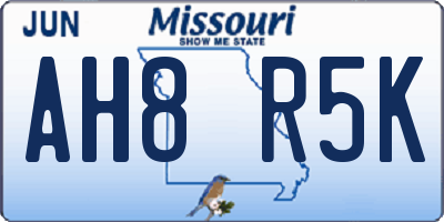 MO license plate AH8R5K