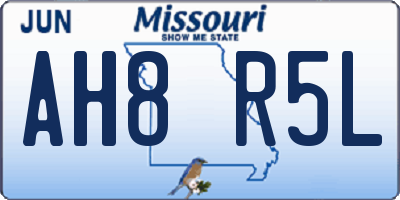 MO license plate AH8R5L