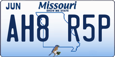 MO license plate AH8R5P