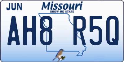 MO license plate AH8R5Q
