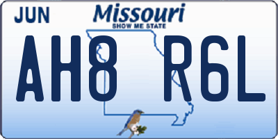 MO license plate AH8R6L