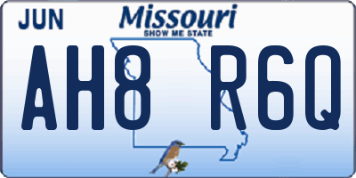 MO license plate AH8R6Q