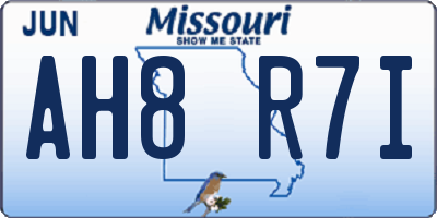 MO license plate AH8R7I