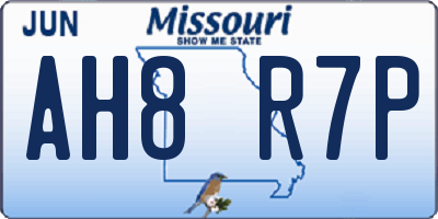 MO license plate AH8R7P