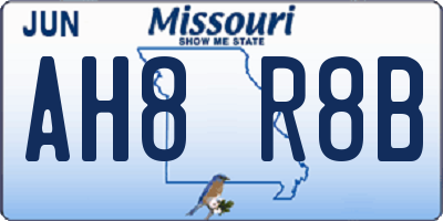 MO license plate AH8R8B