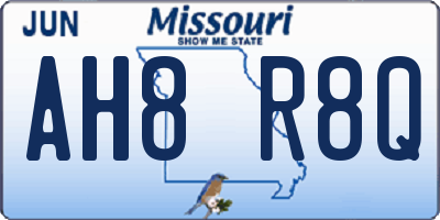 MO license plate AH8R8Q