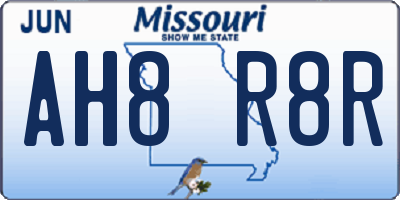 MO license plate AH8R8R