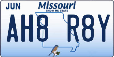MO license plate AH8R8Y