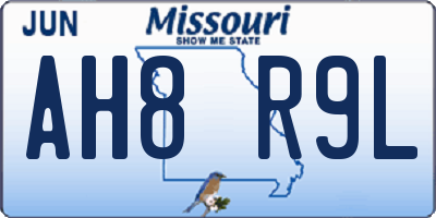 MO license plate AH8R9L