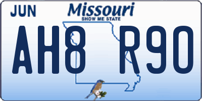 MO license plate AH8R9O