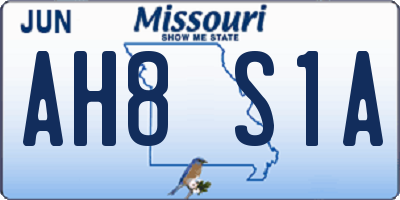 MO license plate AH8S1A