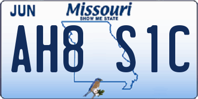 MO license plate AH8S1C