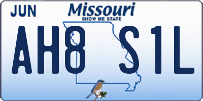 MO license plate AH8S1L
