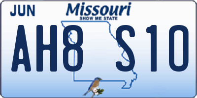 MO license plate AH8S1O