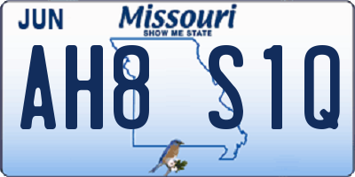 MO license plate AH8S1Q