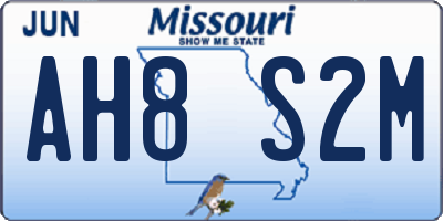 MO license plate AH8S2M