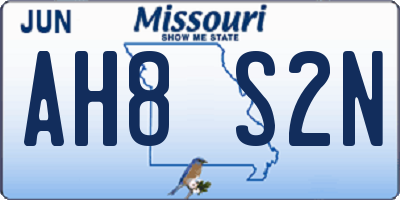 MO license plate AH8S2N