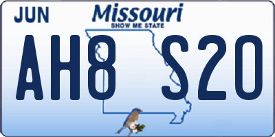 MO license plate AH8S2O