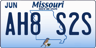 MO license plate AH8S2S