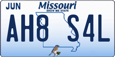 MO license plate AH8S4L