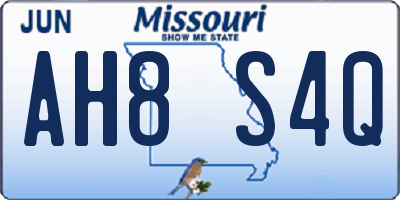 MO license plate AH8S4Q