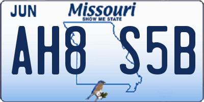 MO license plate AH8S5B