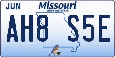 MO license plate AH8S5E