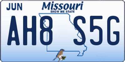 MO license plate AH8S5G