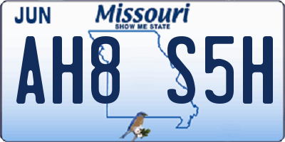MO license plate AH8S5H