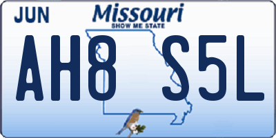 MO license plate AH8S5L