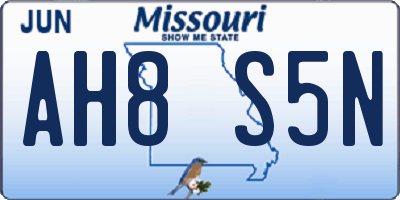 MO license plate AH8S5N