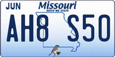 MO license plate AH8S5O