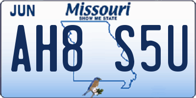 MO license plate AH8S5U