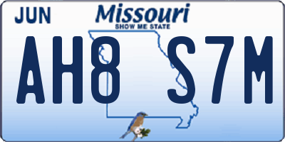 MO license plate AH8S7M