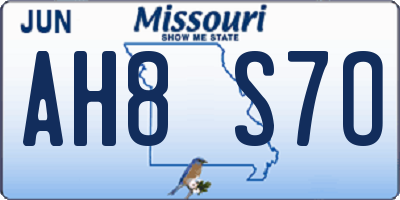MO license plate AH8S7O